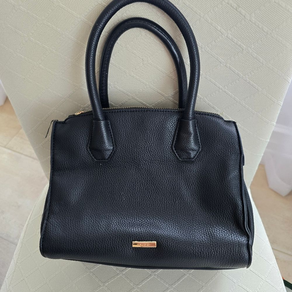 Aldo Black mini handbag satchel black pebbled